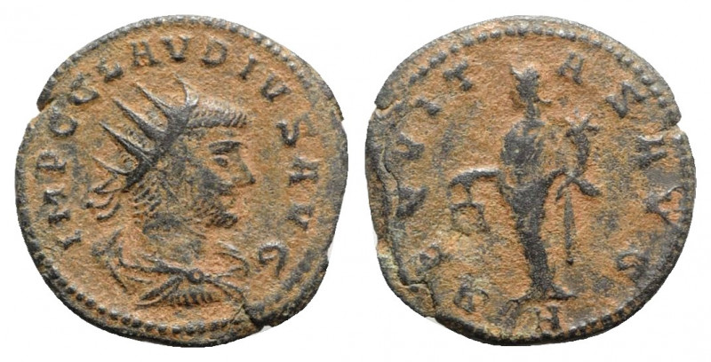 Claudius II (268-270). Radiate (21mm, 2.90g, 11h). Antioch - R/ Aequitas. Near V...