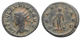 Claudius II (268-270). Radiate (21mm, 3.56g, 12h). Antioch - R/ Salus. Near VF