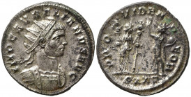 Aurelian (270-275). Radiate (21mm, 3.88g). Ticinum - R/ Fides with Sol. Near VF