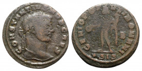 Constantius I (Caesar, 293-305). Æ Follis (28mm, 7.75g, 12h). Siscia - R/ Genius. Good Fine