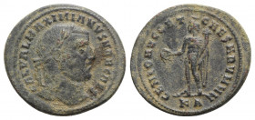 Galerius (Caesar, 293-305). Æ Follis (29.5mm, 9.90g, 6h). Cyzicus - R/ Genius. Good Fine - near VF