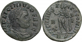 Licinius I (308-324). Æ Follis (20mm, 3.00g). Rome - R/ Sol. VF