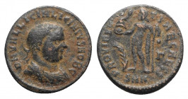 Licinius I (308-324). Æ Follis (18mm, 3.04g, 12h). Nicomedia - R/ Jupiter. Good Fine