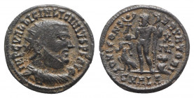 Licinius I (308-324). Æ Follis (20mm, 2.78g, 11h). Alexandria - R/ Jupiter. Near VF