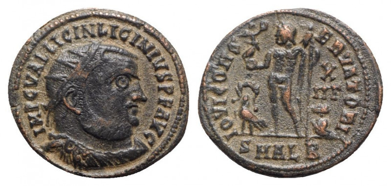 Licinius I (308-324). Æ Follis (20mm, 3.26g, 12h). Alexandria - R/ Jupiter. Good...