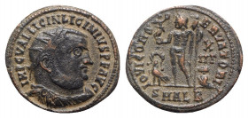 Licinius I (308-324). Æ Follis (20mm, 3.26g, 12h). Alexandria - R/ Jupiter. Good Fine - near VF