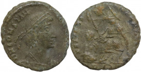 Constantius II (337-361). Æ (16mm, 2.00g). Rome - R/ Soldier spearing enemy. Good Fine - near VF