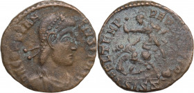 Constantius II (337-361). Æ (17mm, 2.10g). Siscia - R/ Soldier spearing enemy. Good Fine - near VF