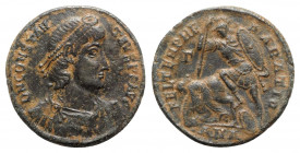 Constantius II (337-361). Æ (23mm, 5.66g, 5h). Antioch - R/ Soldier spearing enemy. Near VF