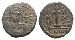 Justinian I (527-565). Æ 10 Nummi (20mm, 4.72g, 5h). Theoupolis (Antioch), year 28. Near VF