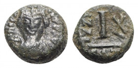 Heraclius (610-641). Æ 10 Nummi (13mm, 4.53g, 6h). Catania, year 10. Good Fine - near VF