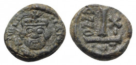 Heraclius (610-641). Æ 10 Nummi (15mm, 3.41g, 6h). Catania, year 11. VF