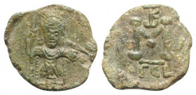 Constantine IV (668-685). Æ 40 Nummi (24mm, 4.93g, 6h). Syracuse. VF