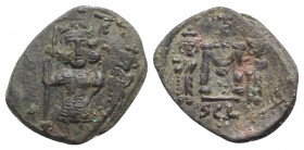 Constantine IV (668-685). Æ 40 Nummi (24mm, 3.59g, 6h). Syracuse. Near VF