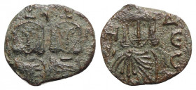 Constantine V with Leo IV (741-775). Æ 40 Nummi (19mm, 3.26g, 6h). Syracuse. Near VF