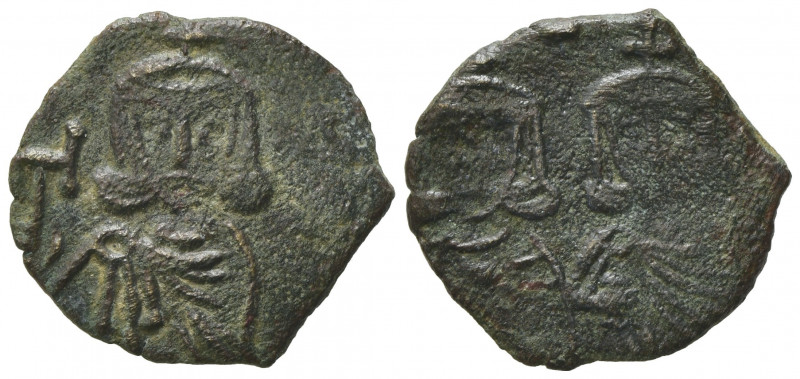 Constantine V with Leo IV (741-775). Æ 40 Nummi (18mm, 2.52g). Syracuse. Good Fi...