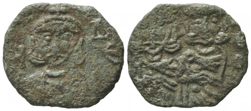 Constantine V with Leo IV (741-775). Æ 40 Nummi (19mm, 2.74g). Syracuse. Good Fi...