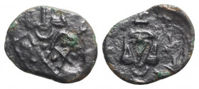 Michael I and Theophylactus (811-813). Æ 40 Nummi (19mm, 1.94g, 6h). Syracuse. Dark patina, Good Fine - near VF