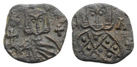 Leo V and Constantine (813-820). Æ 40 Nummi (19mm, 2.42g, 6h). Syracuse. Near VF