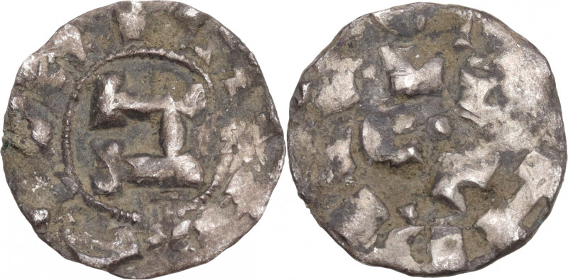 Italy, Lucca. Enrico III, IV or V (1039-1125). AR Denaro (16mm, 0.90g). Good Fin...