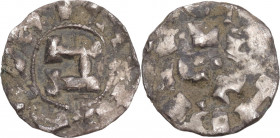 Italy, Lucca. Enrico III, IV or V (1039-1125). AR Denaro (16mm, 0.90g). Good Fine