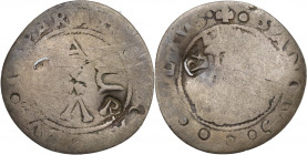 Italy, Lucca. Giovanni di Boemia (1331-1333). Grossone da 6 Soldi with Rx c/m on obv. And rev. (25mm, 2.10g). Pierced, Fine
