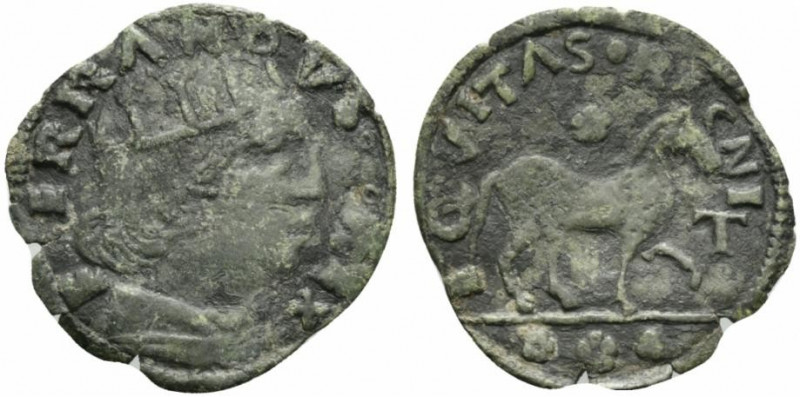 Italy, Napoli. Ferdinando I d’Aragona (1458-1494). Æ Cavallo (18mm, 1.10g, 12h)....