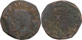 Italy, Napoli. Filippo IV (1621-1665). Æ Grano (27.5mm, 8.50g). Fine