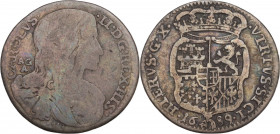 Italy, Napoli. Carlo II (1665-1700). AR Tarí 1689 (21.5mm, 2.30g). Good Fine