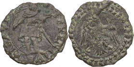 Italy, Pesaro. Guidobaldo II Della Rovere (1538-1574). Æ Quattrino (15mm, 0.40g). Good Fine - near VF