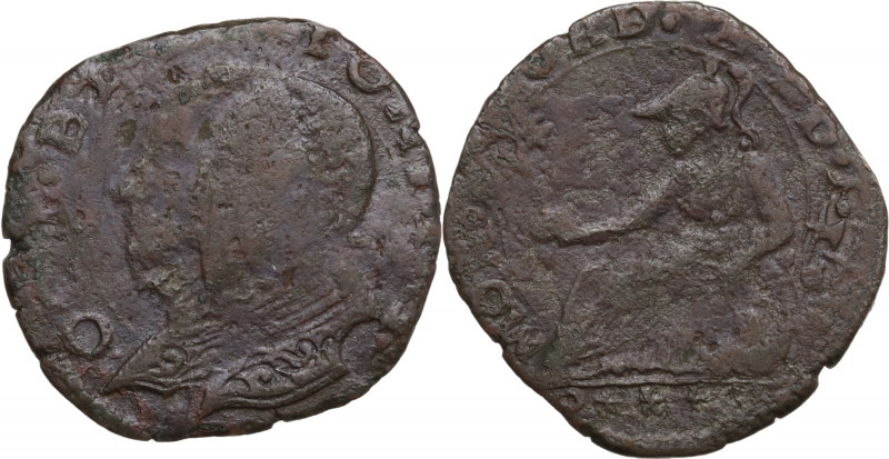 Italy, Piacenza. Ottavio e Alessandro Farnese (1565-1586). Æ Parpagliola (21mm, ...