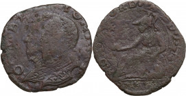 Italy, Piacenza. Ottavio e Alessandro Farnese (1565-1586). Æ Parpagliola (21mm, 2.10g). Fine