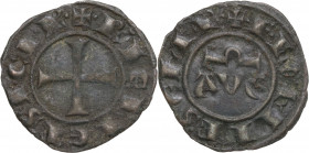 Italy, Sicily, Messina. Federico II (1197-1250). BI Denaro (16.5mm, 0.60g). Near VF
