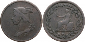 English Æ Medal (29mm, 8.50g). Mercury / Britannia. Good Fine
