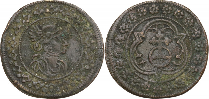 Germany, Nuremberg(?), 16th-17 century. Æ Tessera (22mm, 2.10g). Helmeted bust /...