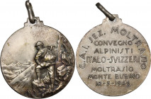 Italy, Convegno Alpinisti Italo-Svizzeri. Medal 1946 (32mm, 12.30g). Near EF