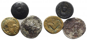 Lot of 3 Greek and Roman coins, to be catalog. Lot sold as is, no return