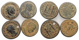 Lot of 4 Roman Imperial Æ coins, one holed, to be catalog. Lot sold as is, no return