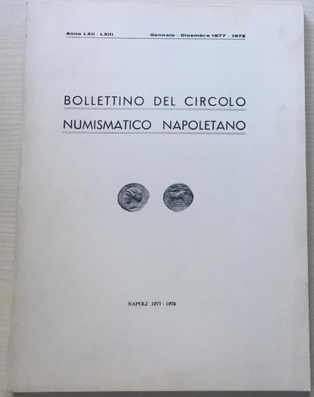 Bollettino del Circolo Numismatico Napoletano. Anno LXII-LXIII Gennaio-Dicembre ...