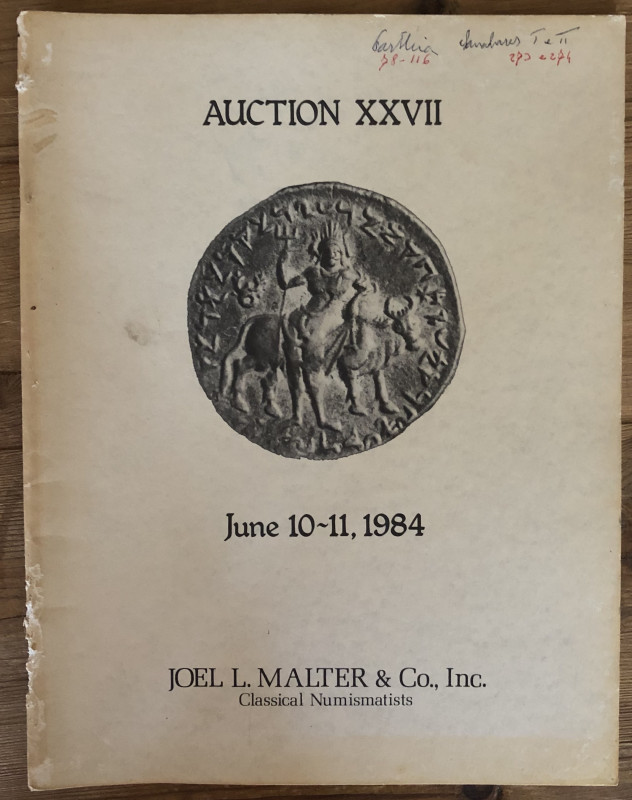 Malter J. L. & Co. Auction XXVII. Los Angeles 10-11 June 1984. Brossura ed. pp. ...