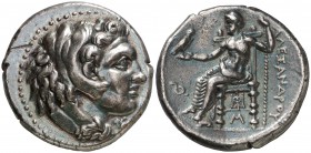 Imperio Macedonio. Alejandro III, Magno (336-323 a.C.). Babilonia. Tetradracma. (S. 6719 var) (MJP. 3665). 16,66 g. Incisión en anverso. Pátina. Atrac...