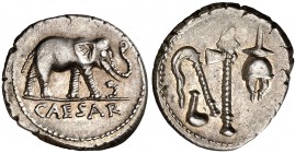 (49 a.C.). Julio César. Denario. (Spink 1399) (S. 49) (Craw. 443/1). 3,88 g. EBC-.