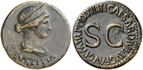 (22-33 d.C.). Livia. Dupondio. (Spink 1739) (Co. 4) (RIC. 46, de Tiberio). 14,68 g. Ex Künker 11/10/2007, nº 8572 MBC+.