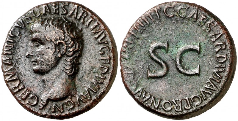 (40-41 d.C.). Germánico. As. (Spink 1822) (Co. 4) (RIC. 50, de Calígula). 14,58 ...