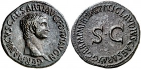 (42 d.C.). Germánico. As. (Spink 1905) (Co. 9) (RIC. 106, de Claudio). 11,48 g. EBC.