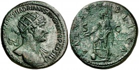 (119 d.C.). Adriano. Dupondio. (Spink 3668) (Co. 1358) (RIC. 604a). 13,42 g. EBC-.