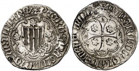 Pere III (1336-1387). Sardenya (Esglésies). Alfonsí. (Cru.V.S. 457.1) (Cru.C.G. 2270). 3,11 g. Letras T góticas en anverso y reverso. Bella. EBC.