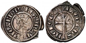 Jaume II de Mallorca (1276-1285/1298-1311). Mallorca. Malla. (Cru.V.S. 540) (Cru.C.G. 2510). 0,46 g. Mínimas grietas. Escasa. MBC/MBC+.