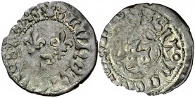 Lluís XI de França (1463-1467/1473-1483). Perpinyà. Patac. (Cru.V.S. 928 var) (Cru.C.G. 3051 var). 0,86 g. Escasa y más así. MBC+.