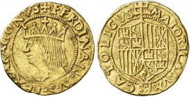 Ferran II (1479-1516). Mallorca. Ducat. (Cru.V.S. 1172) (Cru.C.G. 3091, la señala como única conocida y es la de la Colección Caballero de las Yndias)...